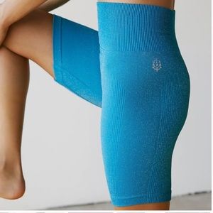 Free People Movement Blue Metallic Happiness Runs Shorts Size XS/S NWOT